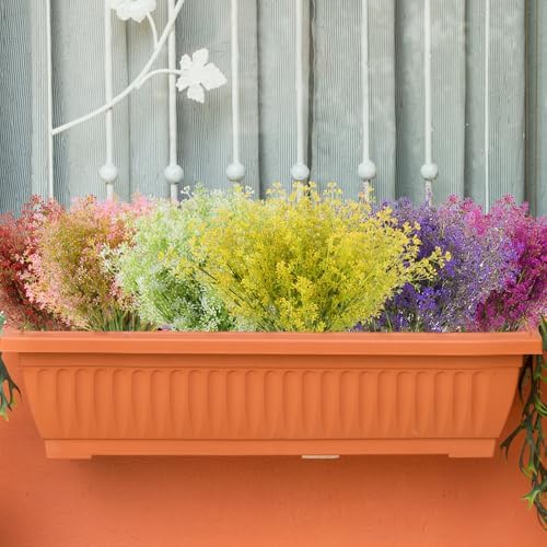 XEOLIAN Artificial Plants 12 Bundles UV Resistant Faux Greenery for Indoor Outdoor Decor