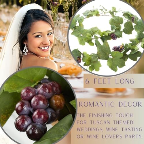 Factory Direct Craft Artificial Tuscan Garland with Grapes - 6 Feet Long