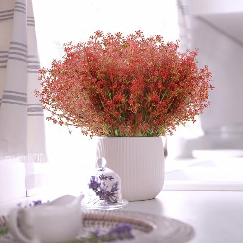 XEOLIAN Artificial Plants 12 Bundles UV Resistant Faux Greenery for Indoor Outdoor Decor