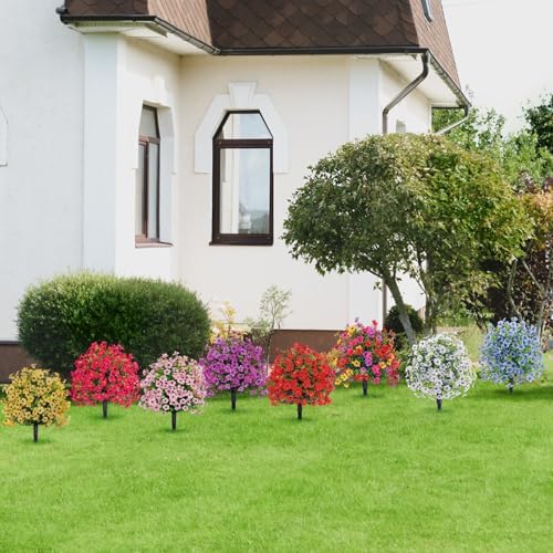 Artificial Flowers with Ground Spikes for Outdoor Decor