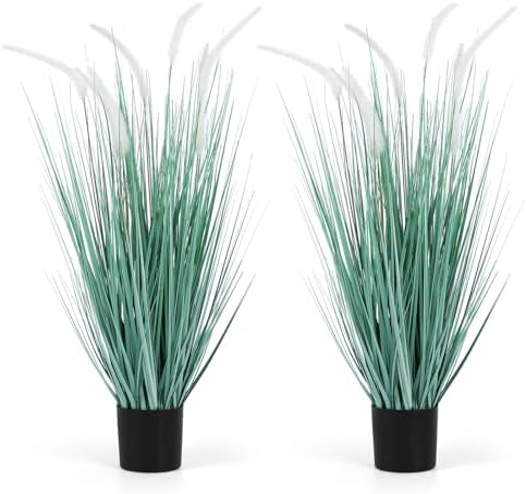 Romantic Season 3FT Artificial Onion Grass Plants with White Pampas Grass