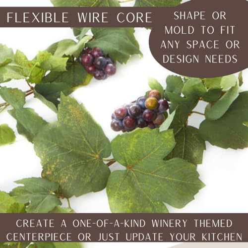 Factory Direct Craft Artificial Tuscan Garland with Grapes - 6 Feet Long