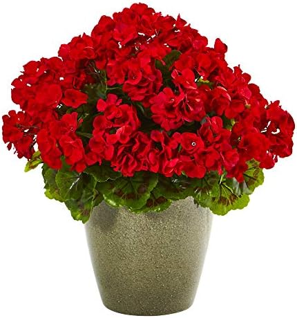 Nearly Natural 17in Geranium Artificial Plant UV Resistant