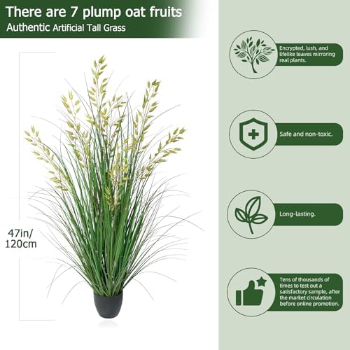 Tall Artificial Wheat Grass Plant for Indoor and Outdoor Decor 47 Inches 1PCS