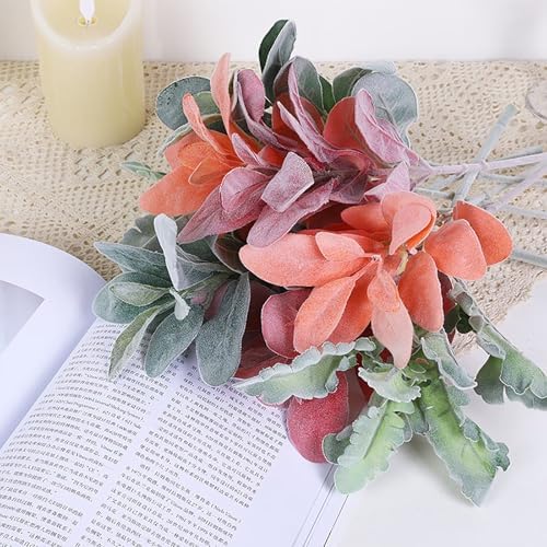 Lovmeety 6 Pcs Artificial Flocked Lambs Ear Stems