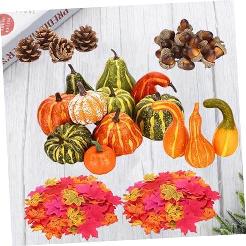 Garneck 141pcs Artificial Pumpkin and Acorn Decor for Halloween and Fall Home Decoration