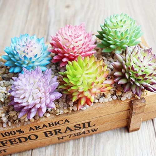 Cayway 10 Pcs Artificial Succulent Plants Mixed Color Picks for Indoor and Outdoor Decor