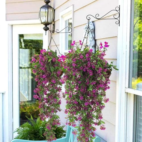 RECUTMS 2Pcs Artificial Hanging Plants Fuchsia