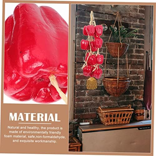 5Pcs Simulation Pepper String Artificial Vegetable Hanging Decor for Farmhouse Style and Photography Props