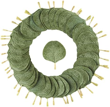 Meiliy 300pcs Eucalyptus Leaves Artificial Greenery for DIY Wreaths and Decorations