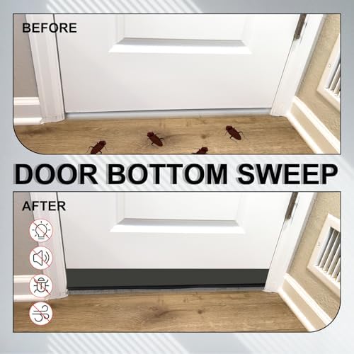 Uxcell 2 Pcs Door Bottom Sweep with Adhesive Brush