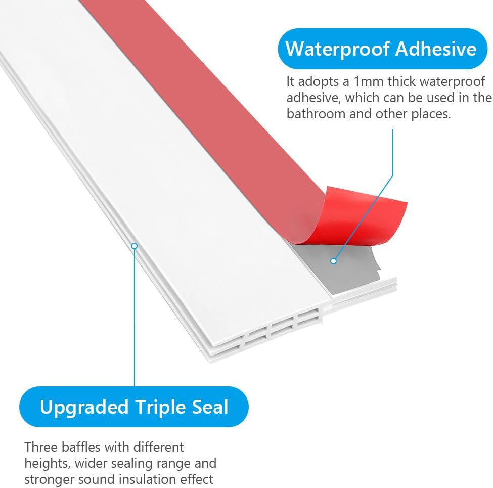 Ainiv 2 Pack Door Draft Stopper Weather Stripping Seal - White