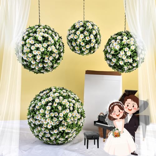 ROKIE Artificial Topiary Ball - Large Boxwood Greenery Sphere for Outdoor Use