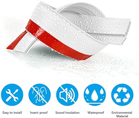 Ainiv 2 Pack Door Draft Stopper Weather Stripping Seal - White