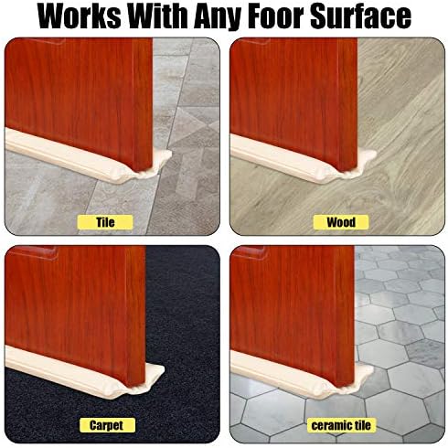 Emoly Under Door Draft Stopper Adjustable Double Noise Blocker