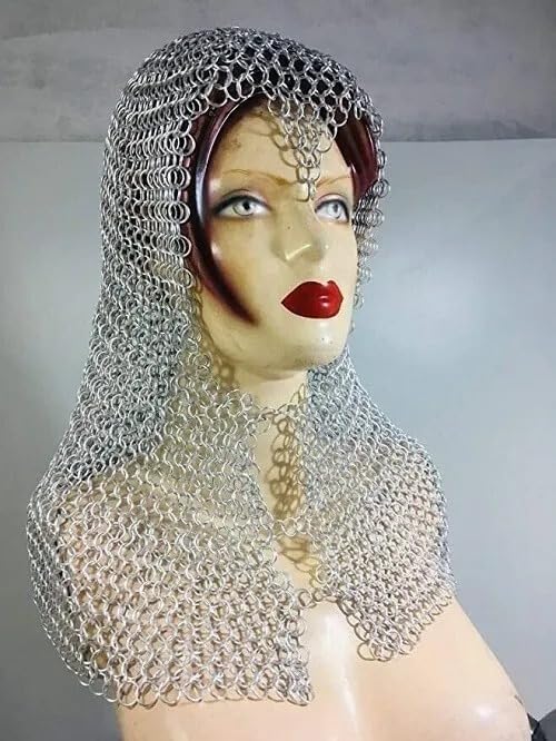 Aluminium Chainmail Coif Hood Medieval Viking Style