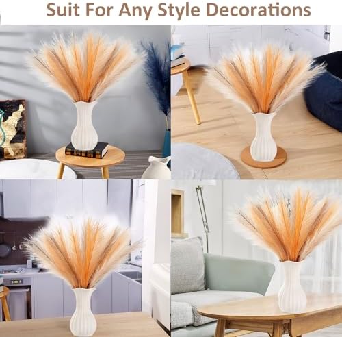 Acfruits 30 Pcs Faux Pampas Grass 17 Inch Decor