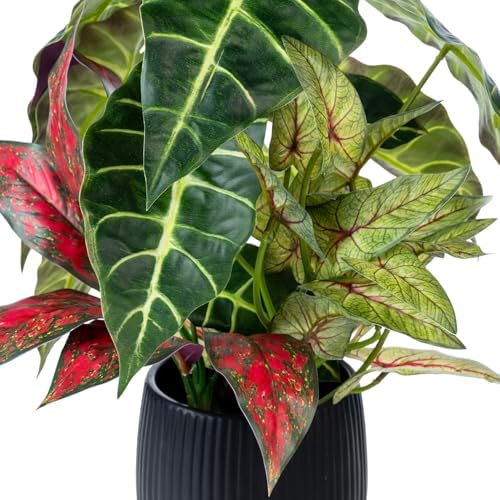 MyGift 14 Inch Artificial Plants Tabletop Display