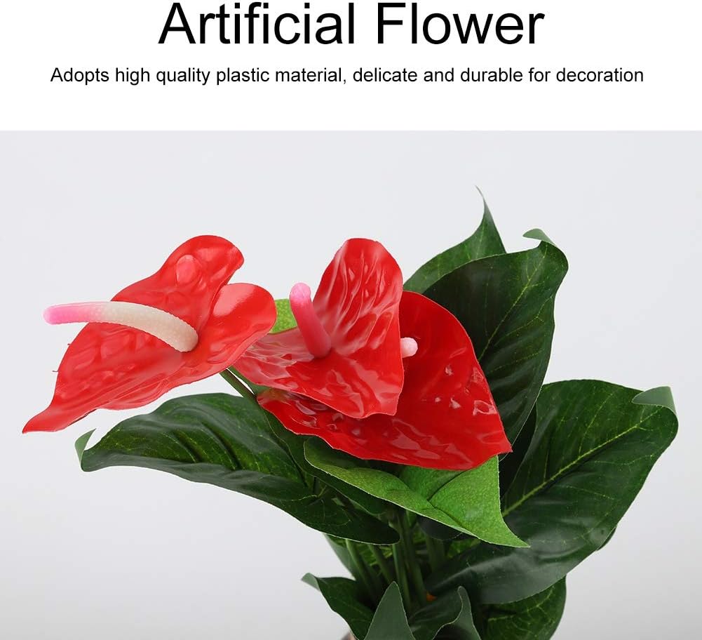 Fdit1 Artificial Red Anthurium Flowers Bouquet for Wedding Home Decor