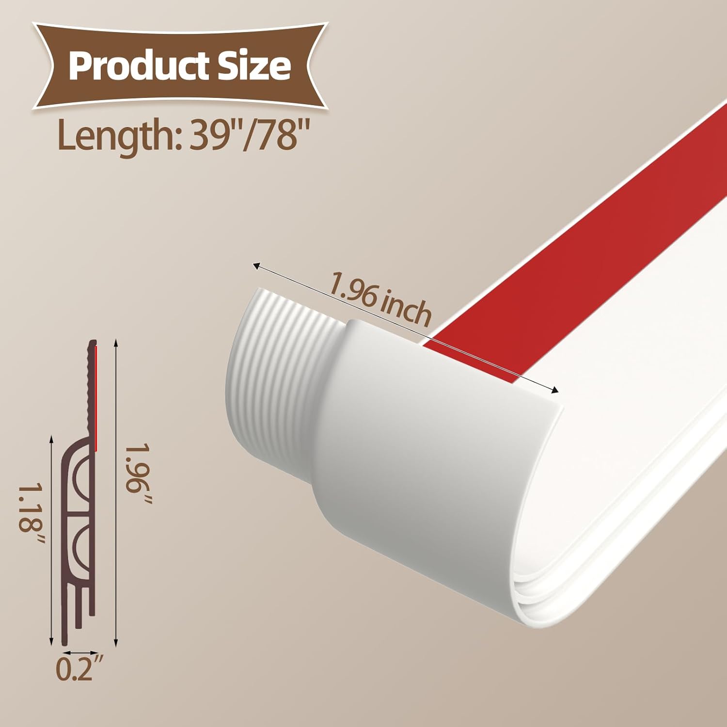 Vannesse 78 Inch Door Draft Stopper White
