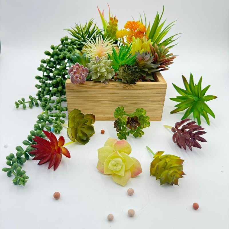 24 Piece Multicolour Artificial Succulent Set