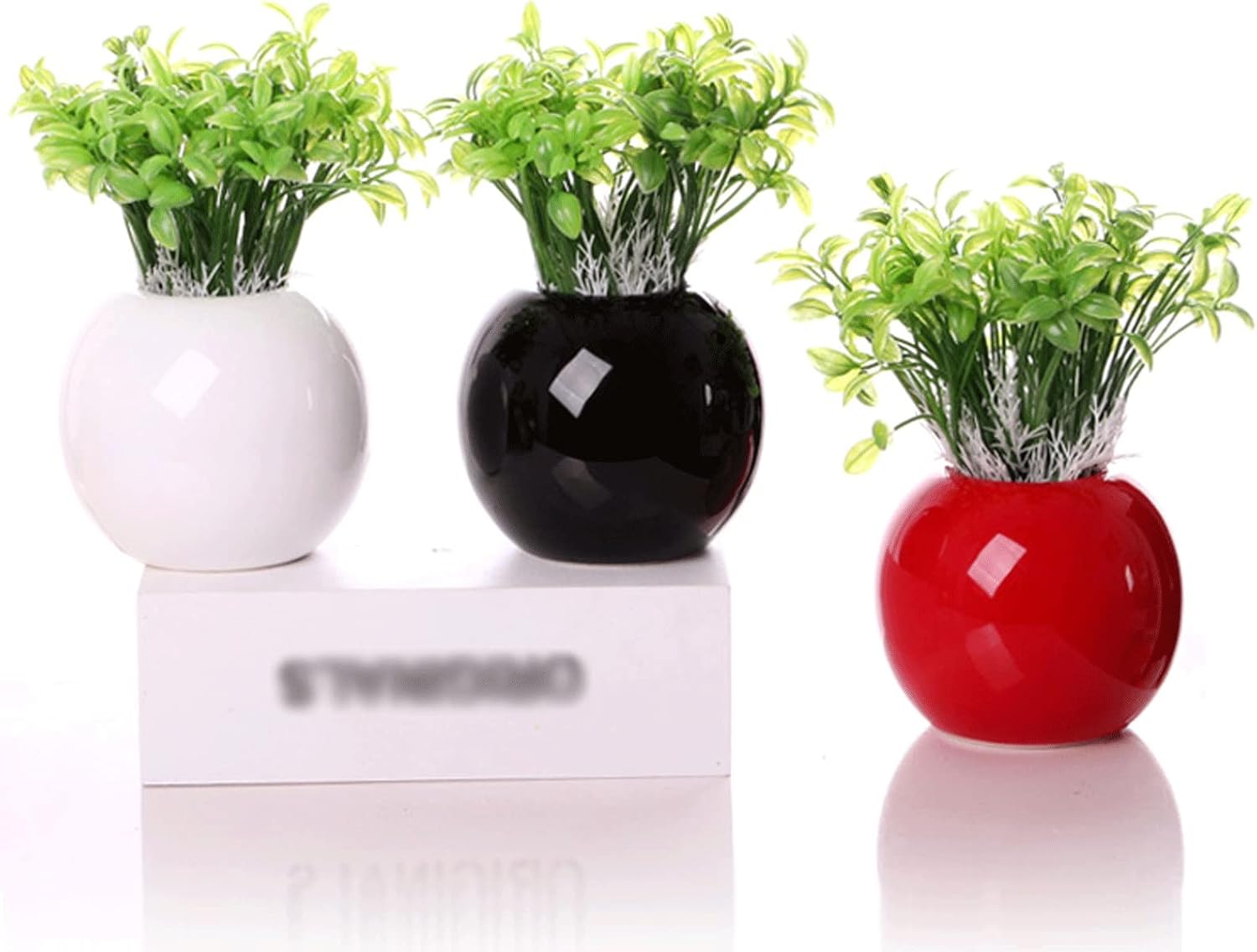 Grey Artificial Plants in Ceramic Pots for Home Decor