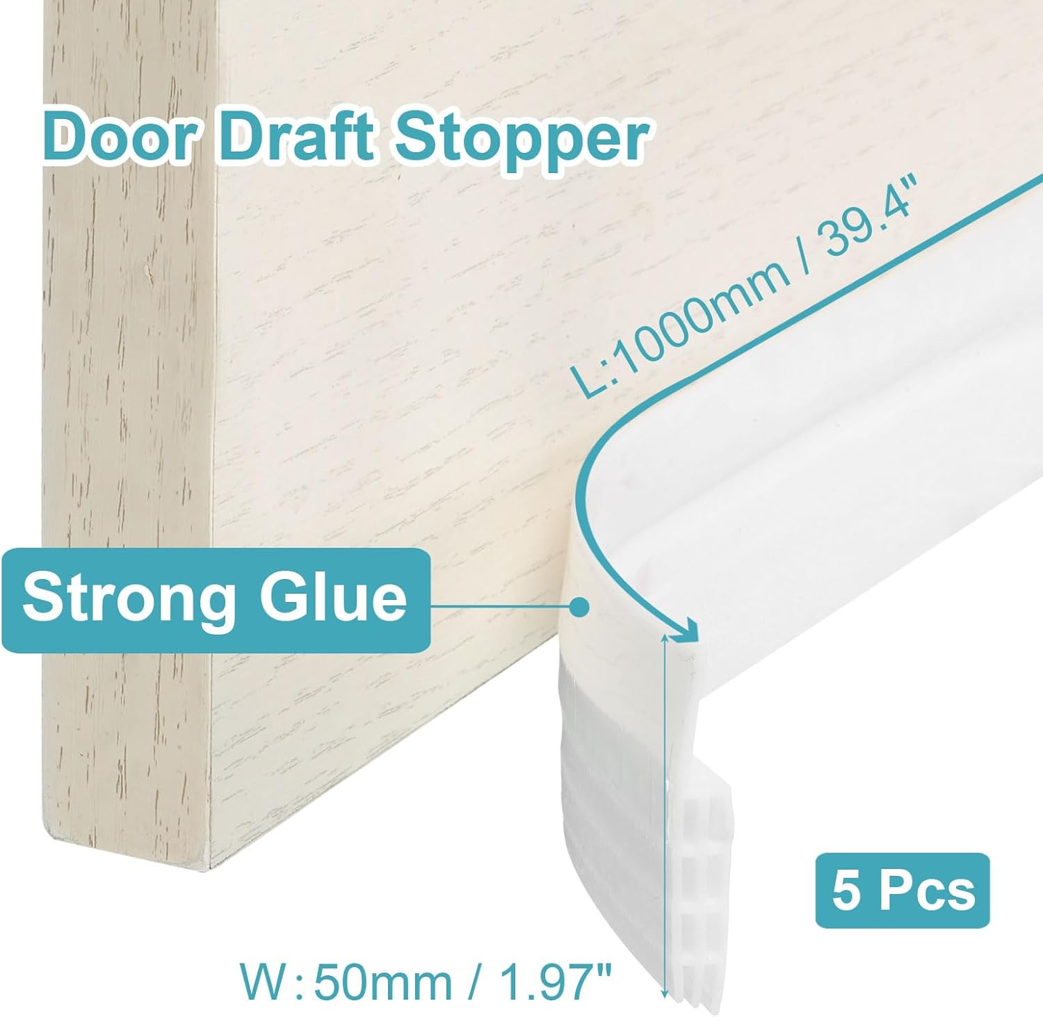 Uxcell 5 Pcs Silicone Door Draft Stopper for Exterior Interior Doors