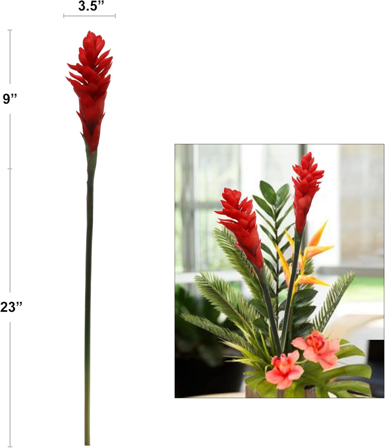 Larksilk 32 Inch Ginger Red Artificial Plant