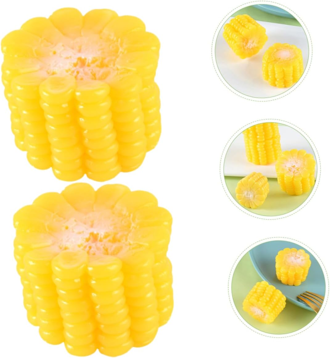 3pcs Realistic Corn Decor Models for Home Kitchen Display and Educational Use