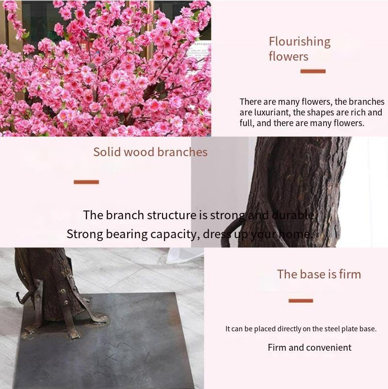 QIUPAI Artificial Peach Blossom Tree 1mx08m