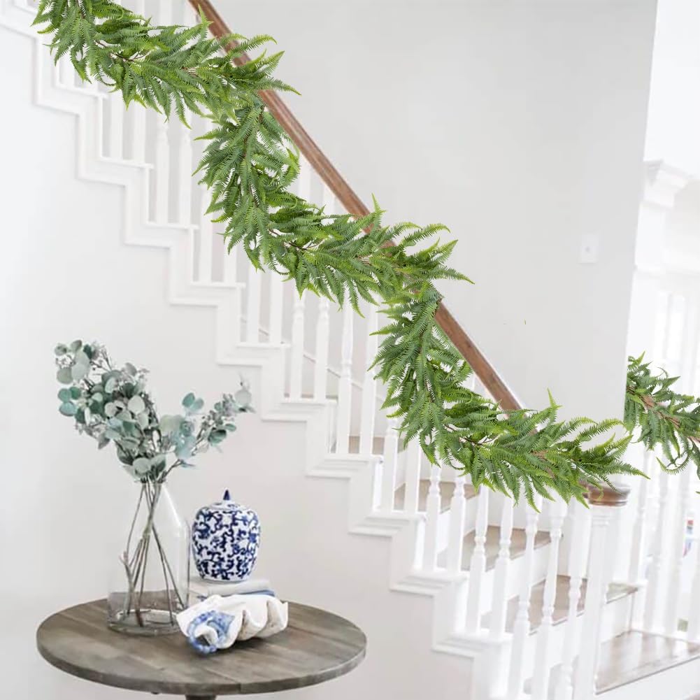 Briful 5ft Artificial Boston Fern Garland for Home Decor
