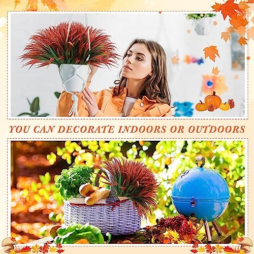 50 Pcs Artificial Tropical Plants Tall UV Resistant Fake Grasses for Home Garden Office Patio