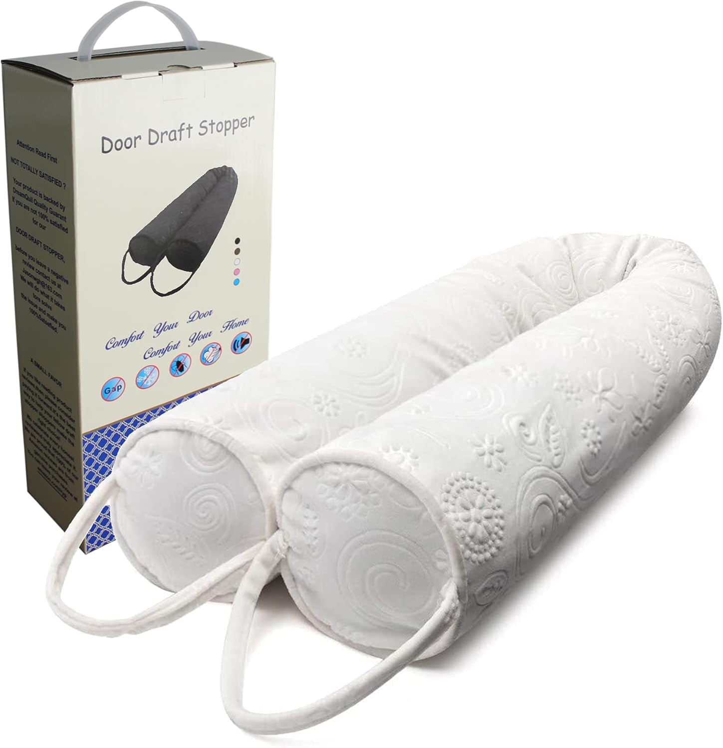 DreamQuil Draft Stopper 36 Inch White Door Blocker