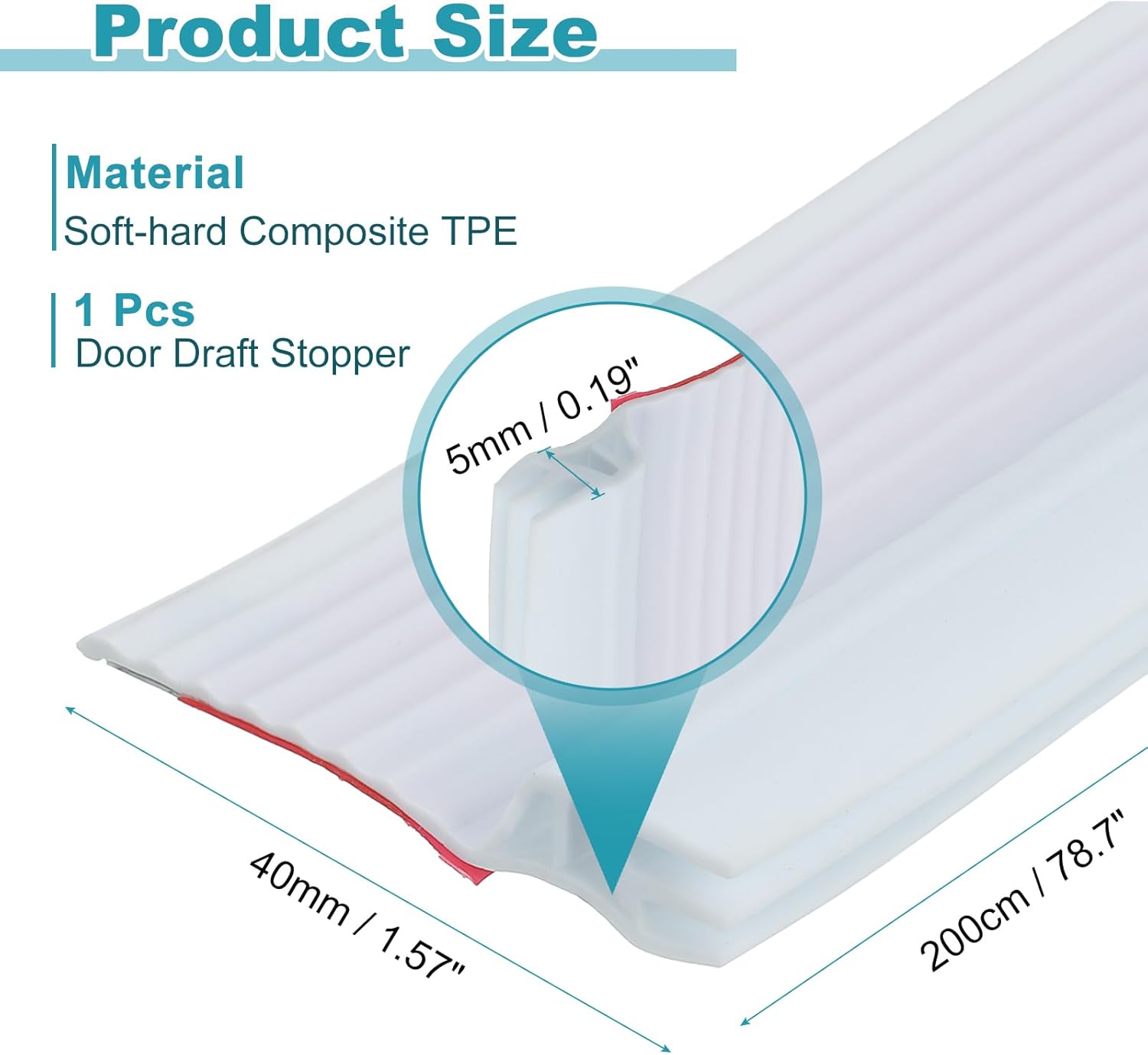 Uxcell Door Draft Stopper Weather Stripping Seal for Gaps White