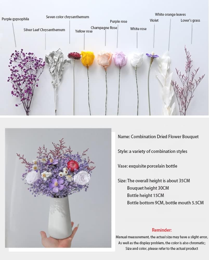 Realistic Artificial Flowers Bouquet with Vase
