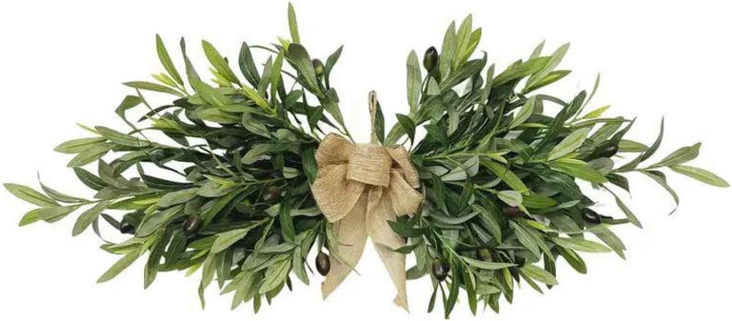 Artificial Olive Wreath 24 Inch Swag for Wall