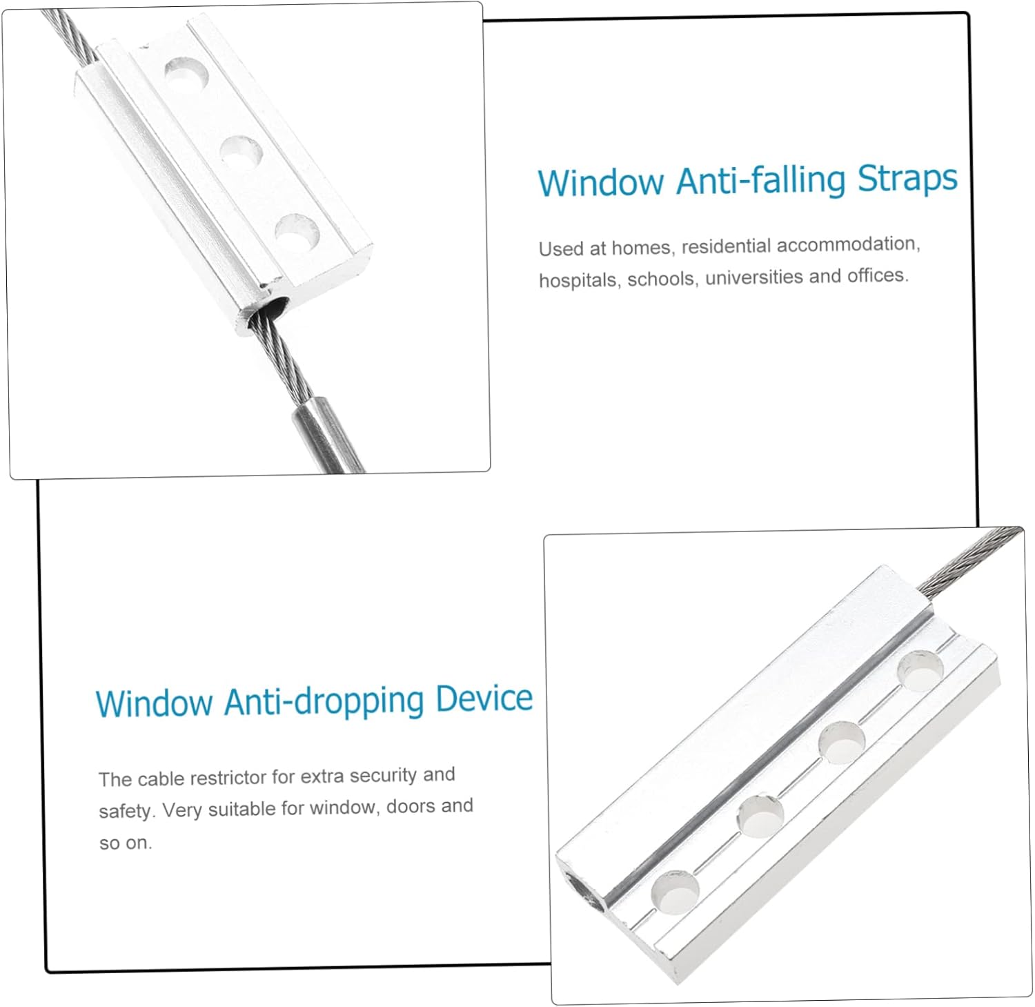 Falling Prevention Device for Windows with Metal Anchors