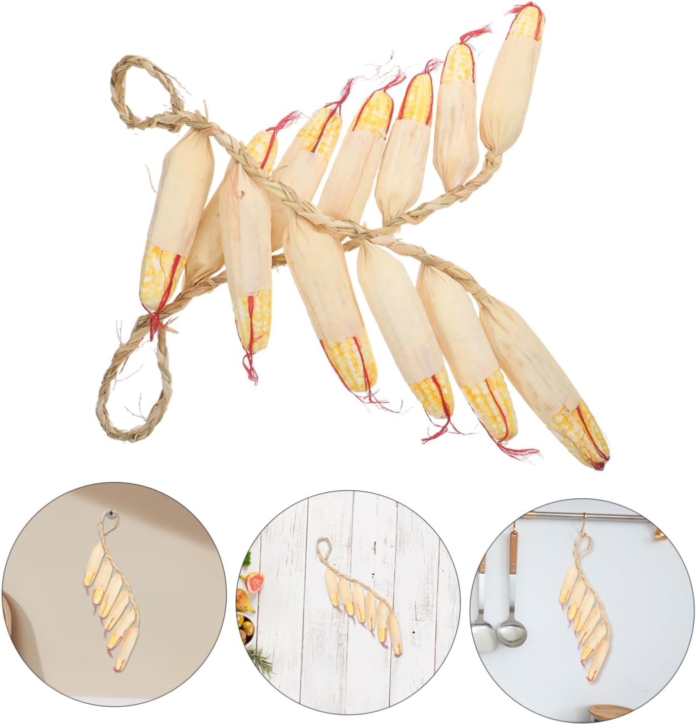 2Pcs Realistic Vegetable Corn Hanging Decor for Home and Kitchen