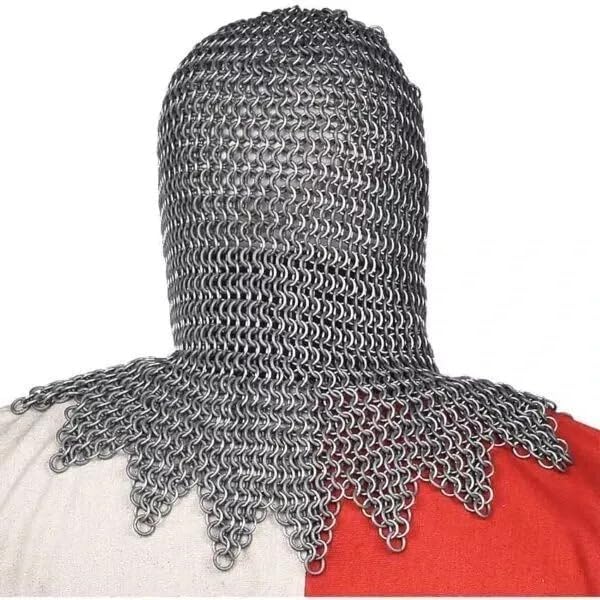 Generic Aluminium Butted Chainmail Coif Hood for Men