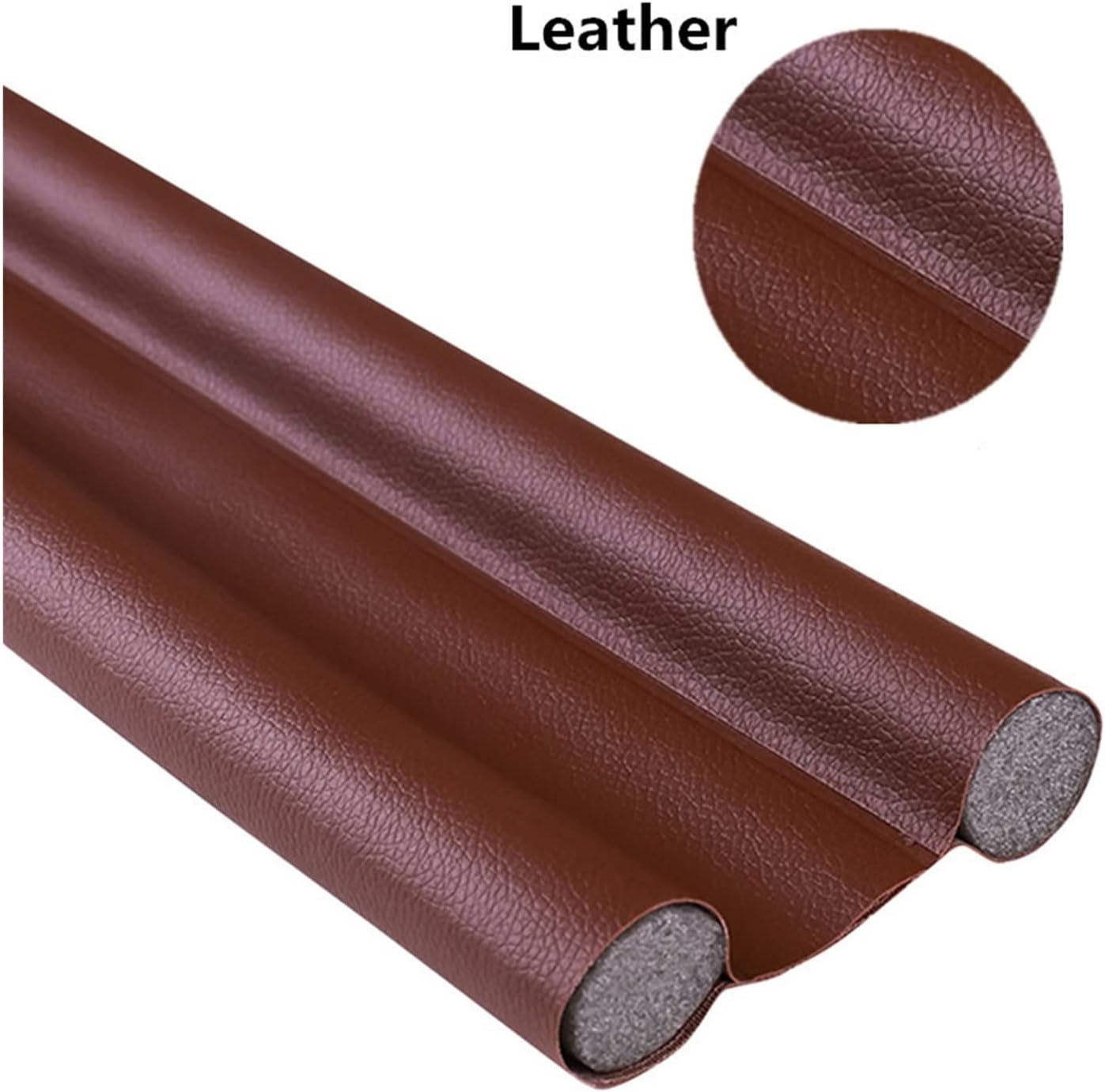 Generic PU Leather Door Bottom Sealing Strip Draft Blocker Guard