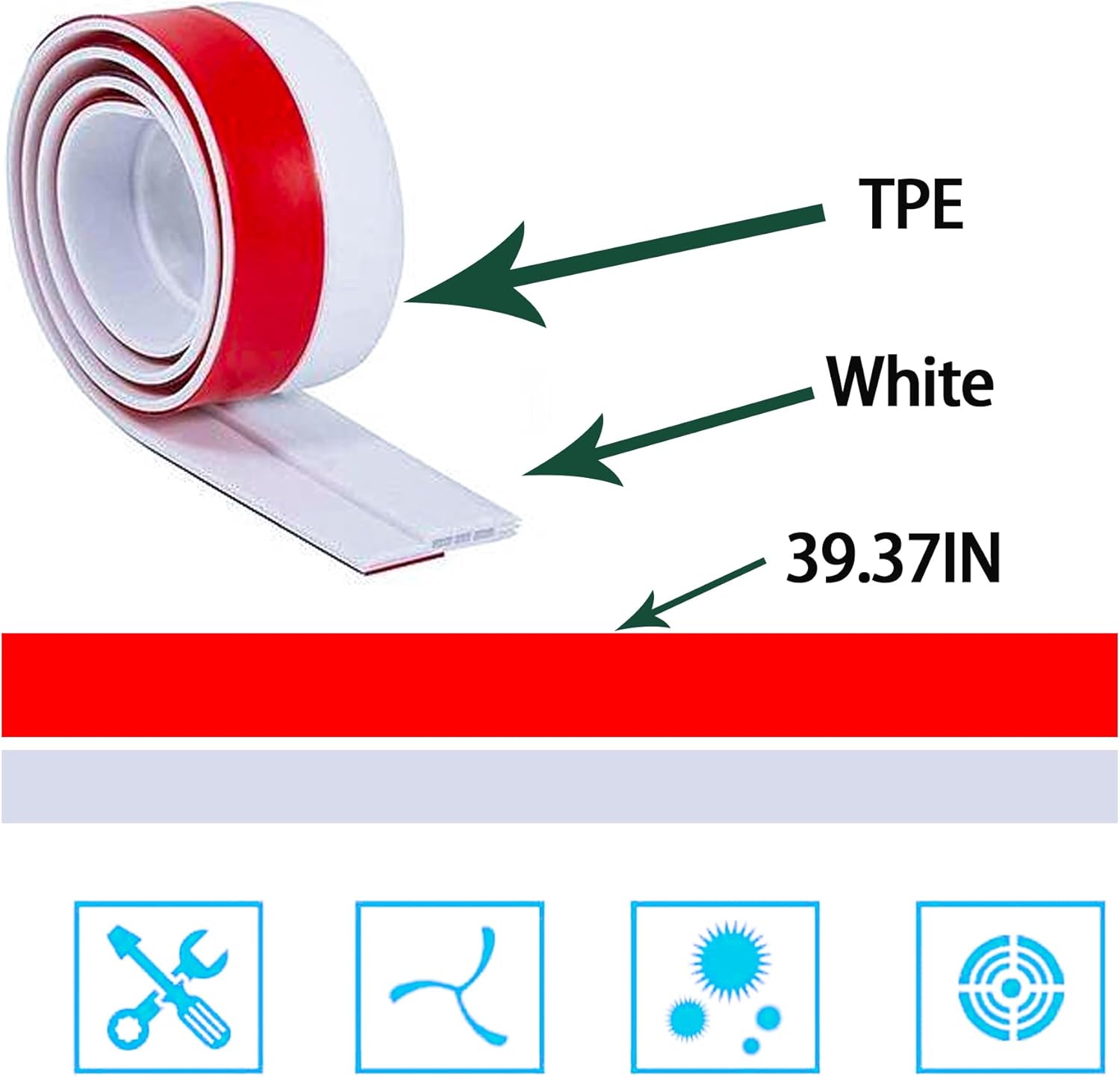 DAFUWENG Door Draft Stopper 4 Pack White