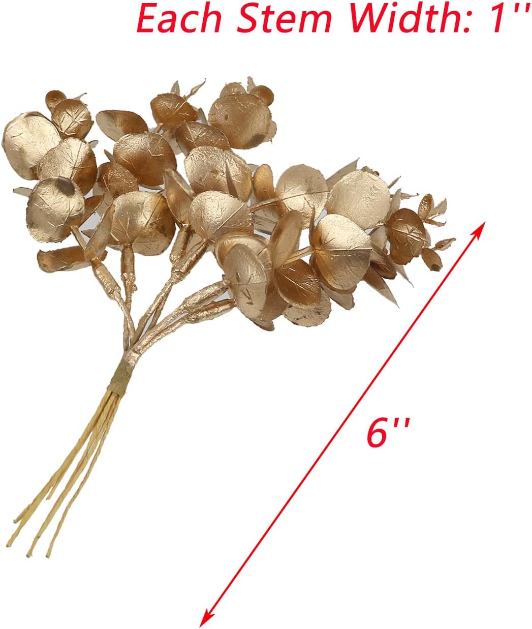 24 Pcs Gold Artificial Eucalyptus Garland for Home Decor