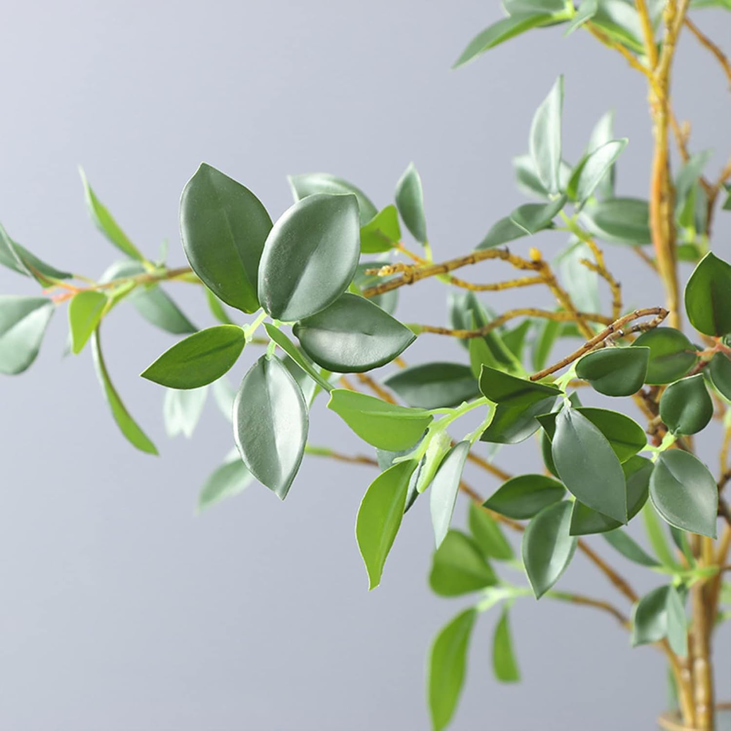 DULRLLY 3 Pcs Artificial Ficus Branches Leaf Spray