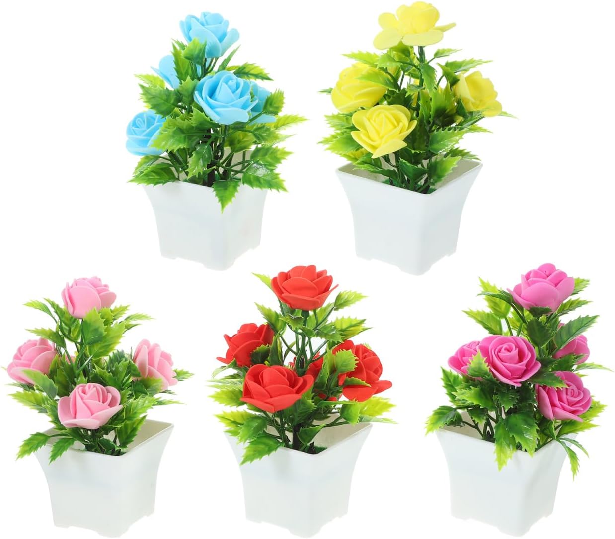 5PCS Artificial Potted Plant Set for Home and Office Decor