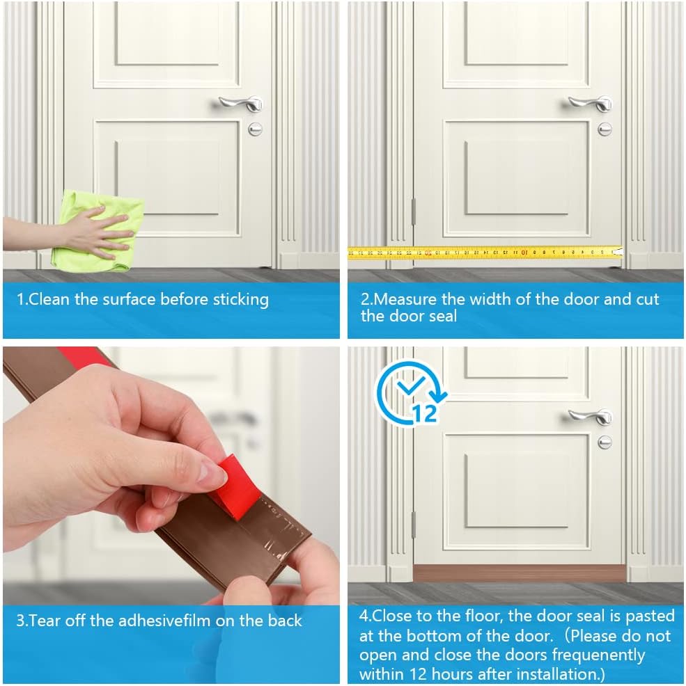 Ainiv Door Draft Stopper Under Door Seal Anti-Collision Brown