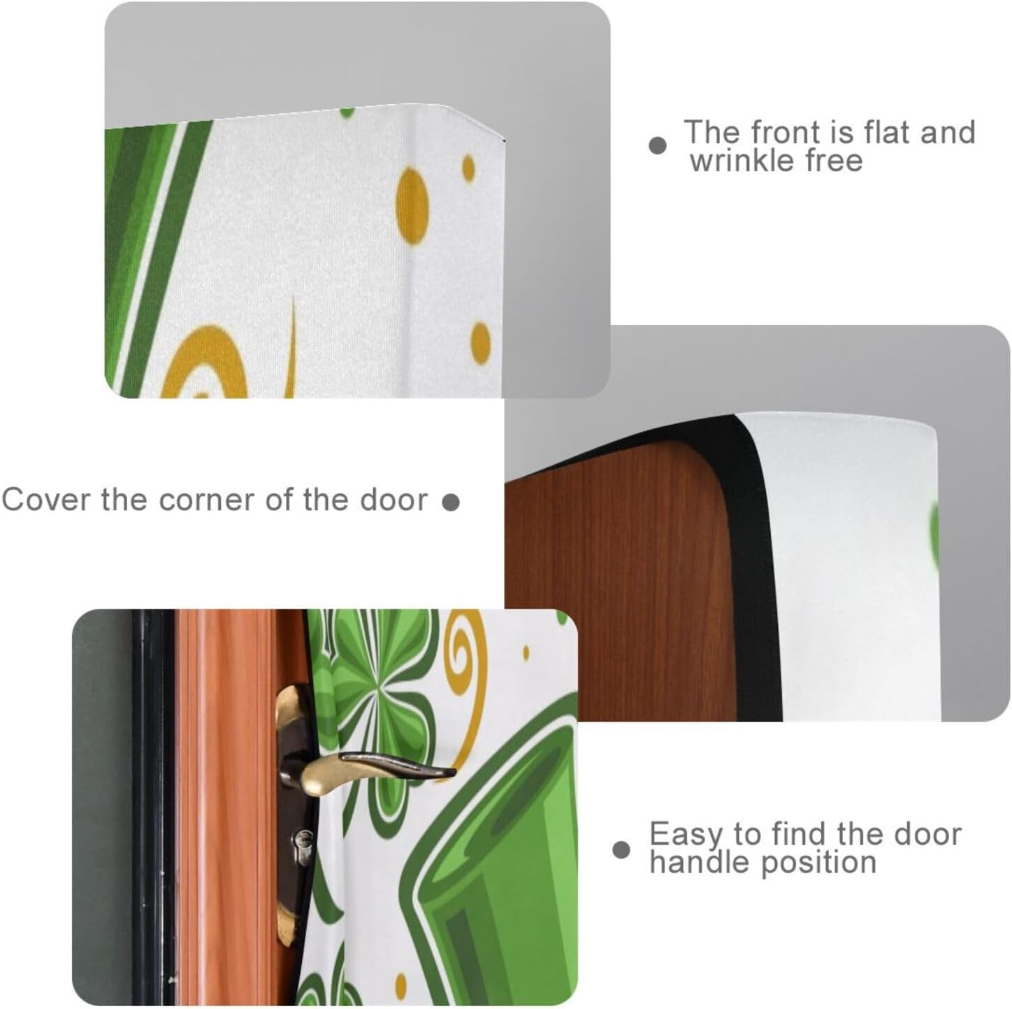 Susiyo Green Shamrock Halloween Door Cover 32x79 in