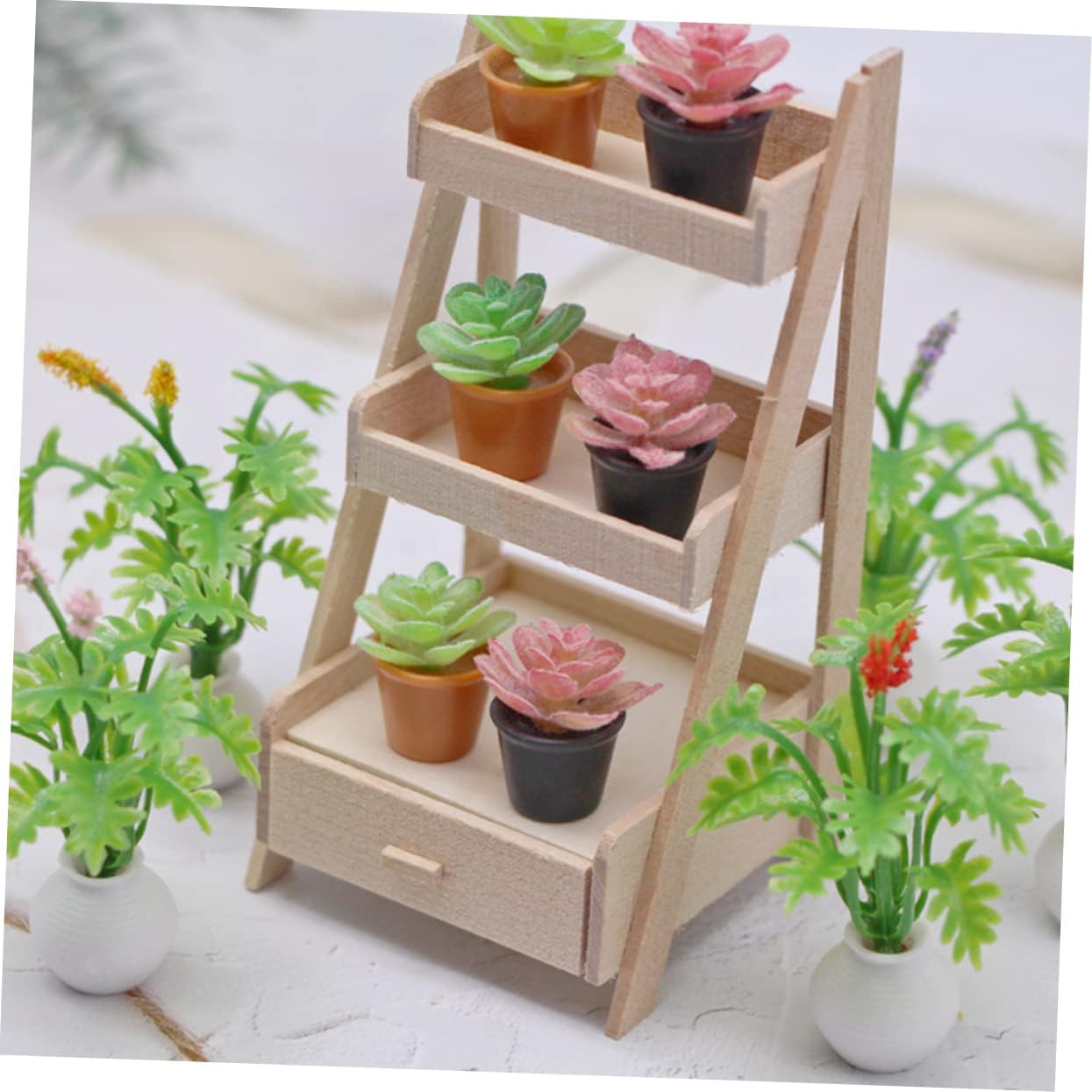 GLEAVI 7Pcs Miniature Succulent Plants Realistic Micro Potted Greenery for Home Desktop and Dollhouse Decor
