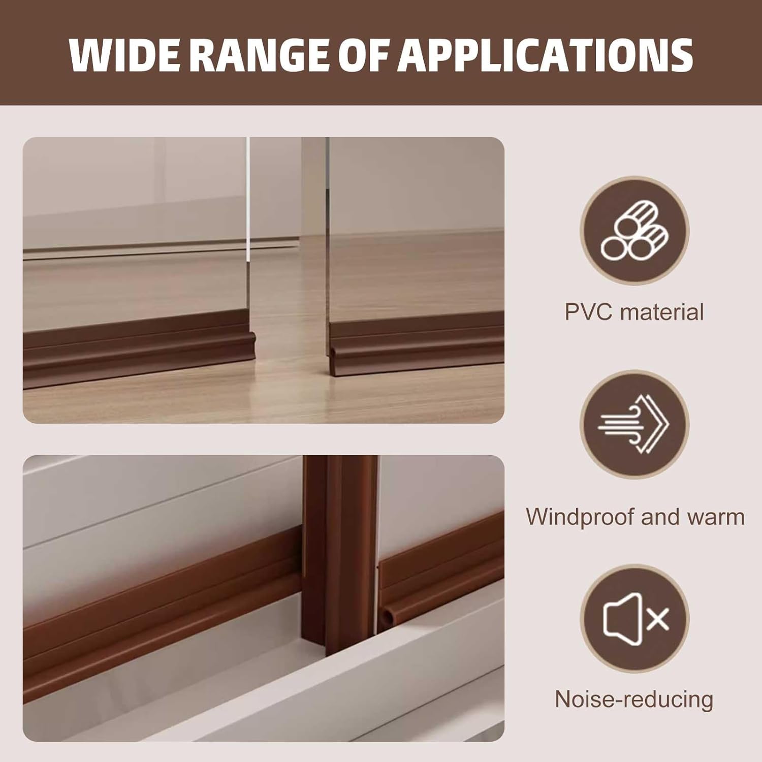 Under Door Draft Stopper with Adhesive Backing 39 Inch Length for Gap Sealing