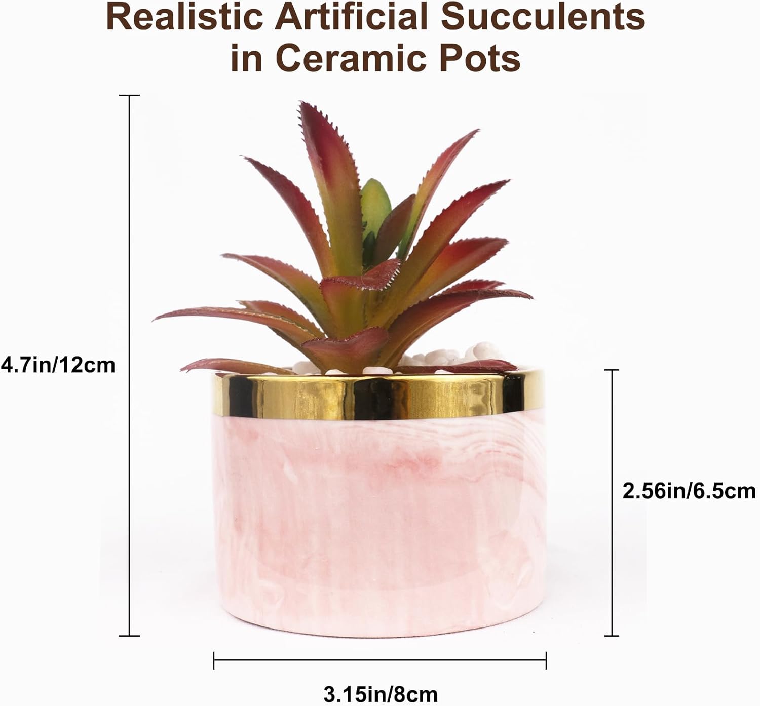 Tzhome Artificial Mini Succulent Plants with Ceramic Pots