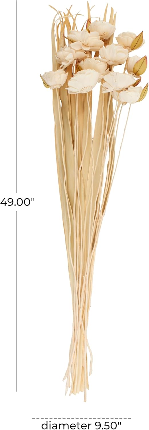 Deco 79 Dried Cream Foliage Decor 10x10x49